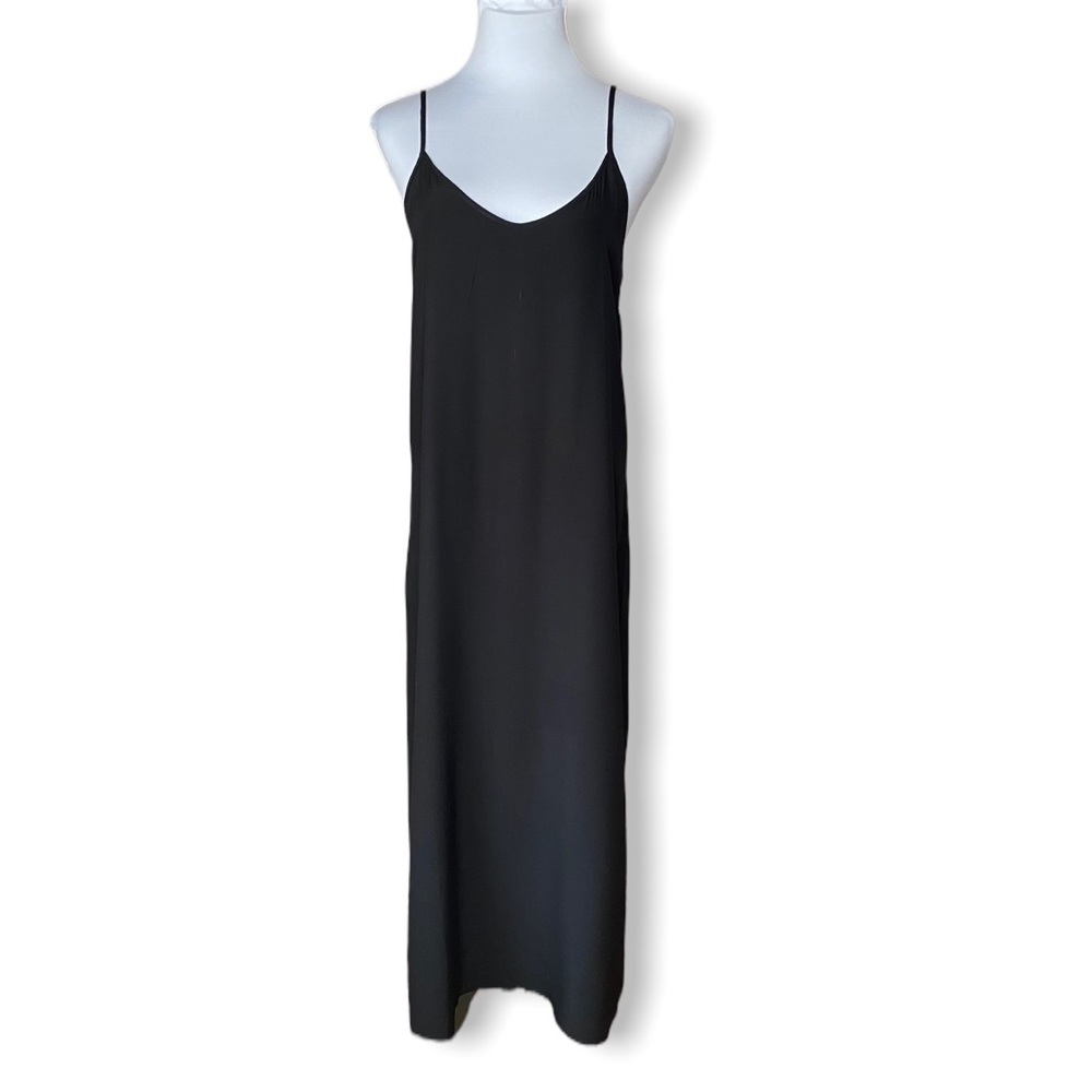 Monrow Slip Dress Maxi Back Slit Spaghetti Strap - Picture 2 of 15